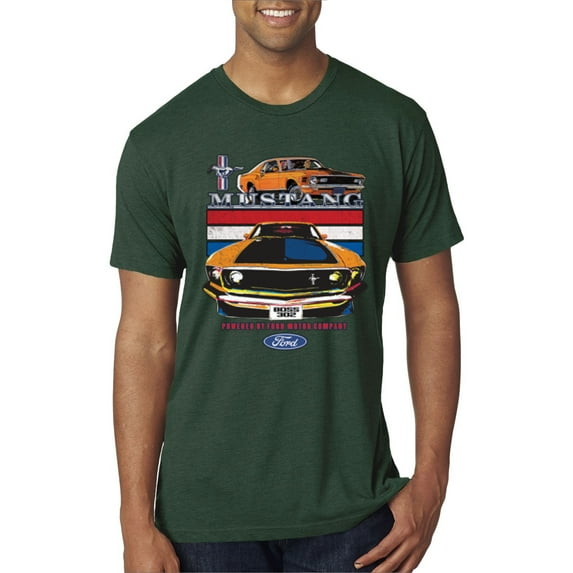 Wild Bobby, Mustang Powered by Ford Performance Cars and Trucks Men Premium Tri Blend Tee, Forest Green, X-Large