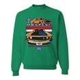 thumbnail image 1 of Wild Bobby, Mustang Powered by Ford Performance Cars and Trucks Unisex Crewneck Graphic Sweatshirt, Kelly, X-Large, 1 of 6