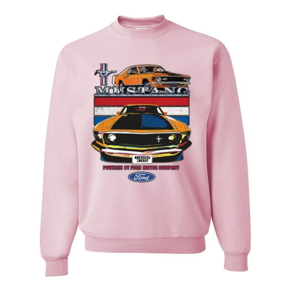 Wild Bobby, Mustang Powered by Ford Performance Cars and Trucks Unisex Crewneck Graphic Sweatshirt, Light Pink, XX-Large