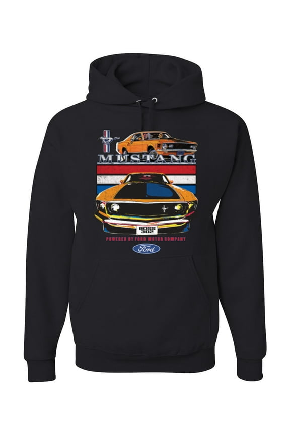 , Mustang Powered by Ford Performance Cars and Trucks Unisex Graphic Hoodie Sweatshirt, Black, Small