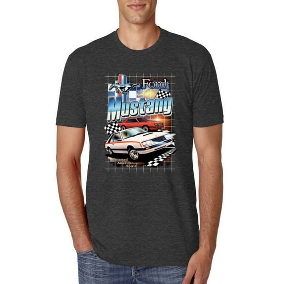 Wild Bobby, Mustang Untamed American Spirit Ford Cars and Trucks Men Premium Tri Blend Tee, Vintage Black, Small