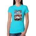 thumbnail image 1 of Wild Bobby Mustang Untamed American Spirit Ford Cars and Trucks Women Slim Fit Junior Tee, Tahiti Blue, XX-Large, 1 of 6
