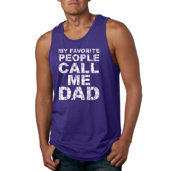 Wild Bobby, My Favorite People Call Me Dad Family Husband Daddy Granpa Fathers Day Gift | Mens Father's Day Graphic Tank Top, Purple, Medium