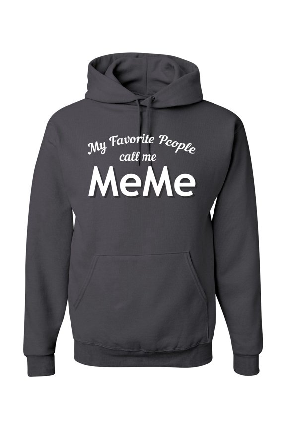 My Favorite People Call Me MeMe Mother's Day Unisex Graphic Hoodie Sweatshirt, Charcoal, Small