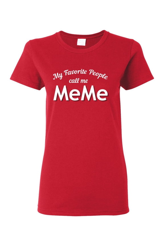My Favorite People Call Me MeMe Mother's Day Women Graphic Tee, Red, X-Large