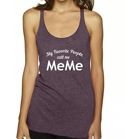 Wild Bobby My Favorite People Call Me MeMe Mother's Day Women Tri-Blend Racerback Tank Top, Vintage Purple, Medium