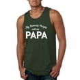 thumbnail image 1 of Wild Bobby My Favorite People Call Me PAPA Father's Day Men Graphic Tank Top, Forest Green, Large, 1 of 5