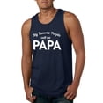 thumbnail image 1 of Wild Bobby My Favorite People Call Me PAPA Father's Day Men Graphic Tank Top, Navy, Medium, 1 of 5