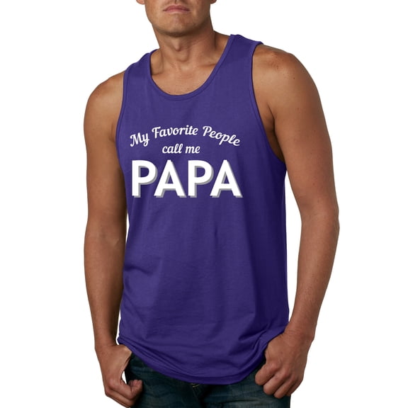 Wild Bobby My Favorite People Call Me PAPA Father's Day Men Graphic Tank Top, Purple, Medium
