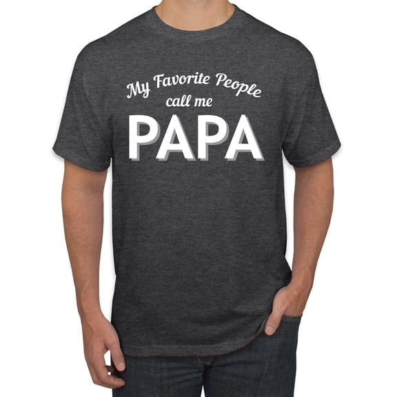Wild Bobby My Favorite People Call Me PAPA Father's Day Men Graphic Tee, Heather Black, XX-Large