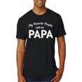 thumbnail image 1 of Wild Bobby My Favorite People Call Me PAPA Father's Day Men Premium Tri Blend Tee, True Black, X-Large, 1 of 5