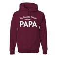 thumbnail image 1 of Wild Bobby My Favorite People Call Me PAPA Father's Day Unisex Graphic Hoodie Sweatshirt, Maroon, Small, 1 of 5