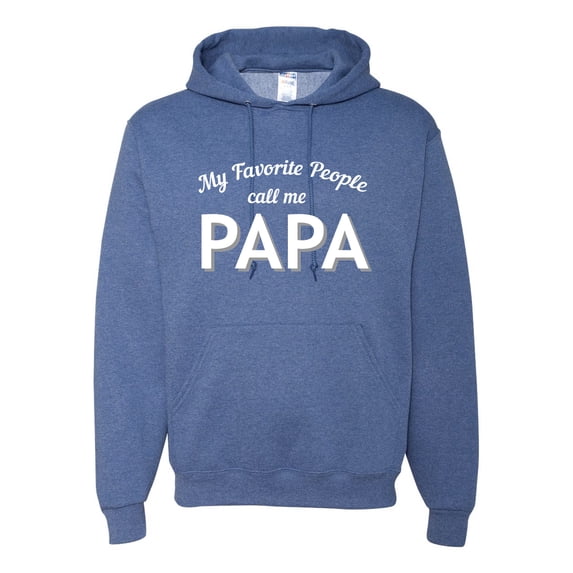 Wild Bobby My Favorite People Call Me PAPA Father's Day Unisex Graphic Hoodie Sweatshirt, Vintage Heather Blue, Large