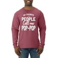 thumbnail image 1 of Wild Bobby,My Favorite People Call Me Pop-Pop Father Dad Grandpa Gift, Father's Day, Men Long Sleeve Shirt, Vintage Heather Red, X-Large, 1 of 3