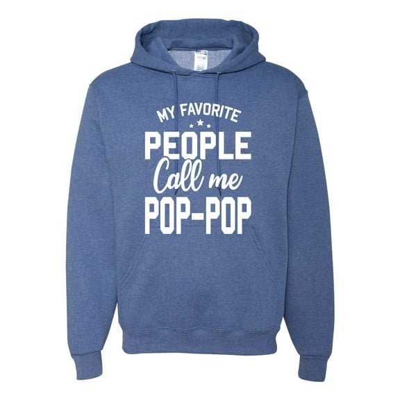 Wild Bobby,My Favorite People Call Me Pop-Pop Father Dad Grandpa Gift, Father's Day, Unisex Graphic Hoodie Sweatshirt, Vintage Heather Blue, Large