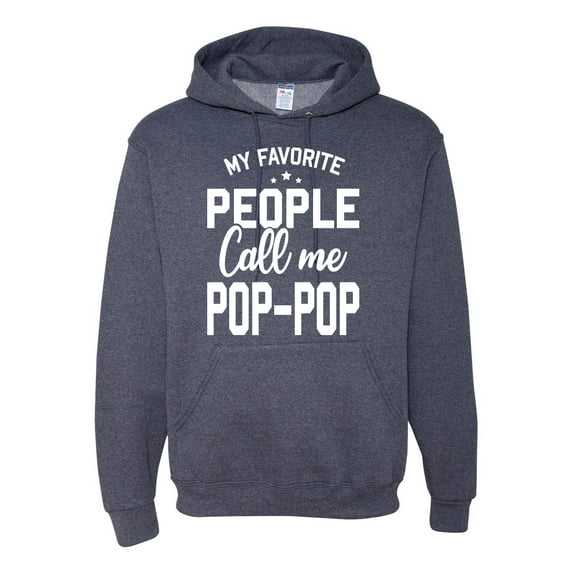 Wild Bobby,My Favorite People Call Me Pop-Pop Father Dad Grandpa Gift, Father's Day, Unisex Graphic Hoodie Sweatshirt, Vintage Heather Navy, 2XL