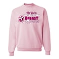 thumbnail image 1 of Wild Bobby My God is Stronger Than Breast Cancer Paint Splatter Cross Breast Cancer Awareness Unisex Crewneck Sweatshirt, Light Pink, 3X-Large, 1 of 6