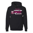 thumbnail image 1 of Wild Bobby My God is Stronger Than Breast Cancer Paint Splatter Cross Breast Cancer Awareness Unisex Hoodie Sweatshirt, Black, Small, 1 of 6