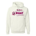 thumbnail image 1 of Wild Bobby My God is Stronger Than Breast Cancer Paint Splatter Cross Breast Cancer Awareness Unisex Hoodie Sweatshirt, White, Small, 1 of 6