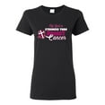 thumbnail image 1 of Wild Bobby My God is Stronger Than Breast Cancer Paint Splatter Cross Breast Cancer Awareness Women Graphic Tee, Black, Small, 1 of 6