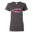 thumbnail image 1 of Wild Bobby My God is Stronger Than Breast Cancer Paint Splatter Cross Breast Cancer Awareness Women Graphic Tee, Charcoal, XX-Large, 1 of 6