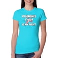 thumbnail image 1 of Wild Bobby My Grandma's Fight Is My Fight | Breast Cancer Pink Ribbon Fight Family Support Breast Cancer Awareness Women Slim Fit Junior Tee, 1 of 6