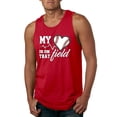 thumbnail image 1 of Wild Bobby, My Heart Is On That Baseball Field, Sports, Men Graphic Tank Top, Red, 3X-Large, 1 of 4