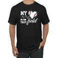 thumbnail image 1 of Wild Bobby, My Heart Is On That Baseball Field, Sports, Men Graphic Tee, Black, Small, 1 of 4