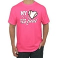 thumbnail image 1 of Wild Bobby, My Heart Is On That Baseball Field, Sports, Men Graphic Tee, Neon Pink, Medium, 1 of 4