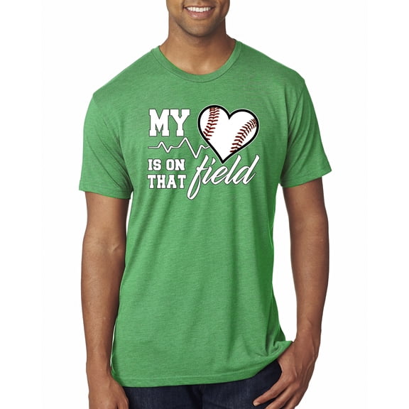 Wild Bobby, My Heart Is On That Baseball Field, Sports, Men Premium Tri Blend Tee, Envy, Small