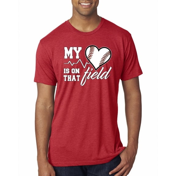 Wild Bobby, My Heart Is On That Baseball Field, Sports, Men Premium Tri Blend Tee, Vintage Red, X-Large