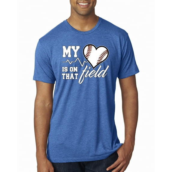 Wild Bobby, My Heart Is On That Baseball Field, Sports, Men Premium Tri Blend Tee, Vintage Royal, Large