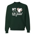 thumbnail image 1 of Wild Bobby, My Heart Is On That Baseball Field, Sports, Unisex Crewneck Graphic Sweatshirt, Forest Green, Large, 1 of 4