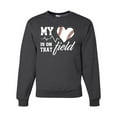 thumbnail image 1 of Wild Bobby, My Heart Is On That Baseball Field, Sports, Unisex Crewneck Graphic Sweatshirt, Heather Black, X-Large, 1 of 4
