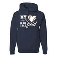thumbnail image 1 of Wild Bobby, My Heart Is On That Baseball Field, Sports, Unisex Graphic Hoodie Sweatshirt, Navy, X-Large, 1 of 4