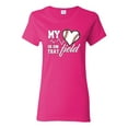 thumbnail image 1 of Wild Bobby, My Heart Is On That Baseball Field, Sports, Women Graphic Tee, Fuschia, 3X-Large, 1 of 4