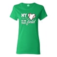 thumbnail image 1 of Wild Bobby, My Heart Is On That Baseball Field, Sports, Women Graphic Tee, Kelly, Small, 1 of 4