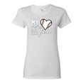 thumbnail image 1 of Wild Bobby, My Heart Is On That Baseball Field, Sports, Women Graphic Tee, White, Medium, 1 of 4