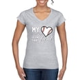 thumbnail image 1 of Wild Bobby, My Heart Is On That Baseball Field, Sports, Women Standard V-Neck Tee, Heather Grey, Large, 1 of 4