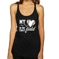thumbnail image 1 of Wild Bobby, My Heart Is On That Baseball Field, Sports, Women Tri-Blend Racerback Tank Top, Vintage Black, Large, 1 of 4