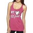 thumbnail image 1 of Wild Bobby, My Heart Is On That Baseball Field, Sports, Women Tri-Blend Racerback Tank Top, Vintage Pink, Medium, 1 of 4