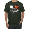thumbnail image 1 of Wild Bobby, My Heart Is On That Football Field, Sports, Men Graphic Tee, Forest Green, Large, 1 of 4