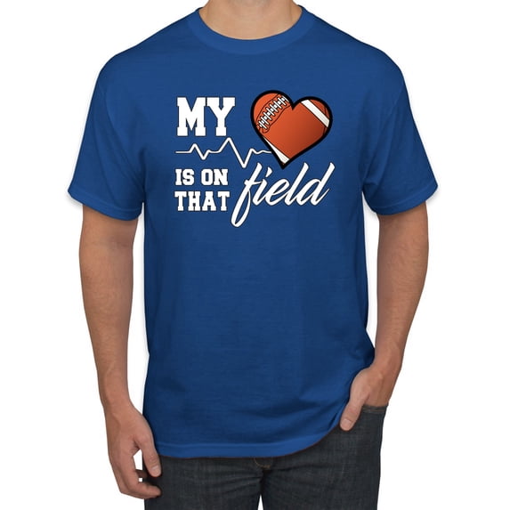 Wild Bobby, My Heart Is On That Football Field, Sports, Men Graphic Tee, Royal, Small