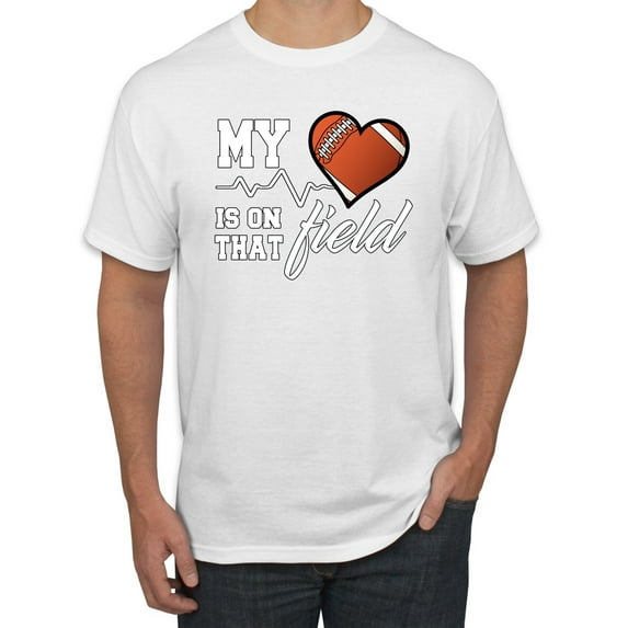 Wild Bobby, My Heart Is On That Football Field, Sports, Men Graphic Tee, White, Small