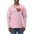 thumbnail image 1 of Wild Bobby, My Heart Is On That Football Field, Sports, Men Long Sleeve Shirt, Light Pink, Medium, 1 of 4