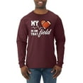 thumbnail image 1 of Wild Bobby, My Heart Is On That Football Field, Sports, Men Long Sleeve Shirt, Maroon, 3X-Large, 1 of 4
