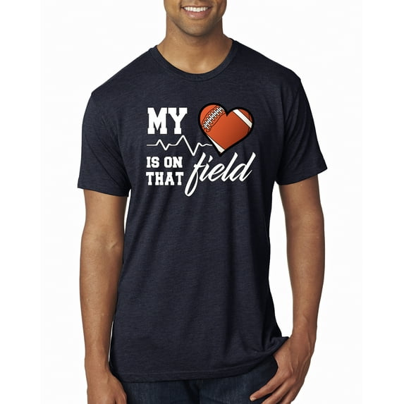 Wild Bobby, My Heart Is On That Football Field, Sports, Men Premium Tri Blend Tee, Vintage Navy, Medium