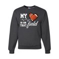 thumbnail image 1 of Wild Bobby, My Heart Is On That Football Field, Sports, Unisex Crewneck Graphic Sweatshirt, Heather Black, XX-Large, 1 of 4