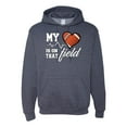 thumbnail image 1 of Wild Bobby, My Heart Is On That Football Field, Sports, Unisex Graphic Hoodie Sweatshirt, Vintage Heather Navy, Small, 1 of 4