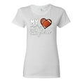 thumbnail image 1 of Wild Bobby, My Heart Is On That Football Field, Sports, Women Graphic Tee, White, Small, 1 of 4